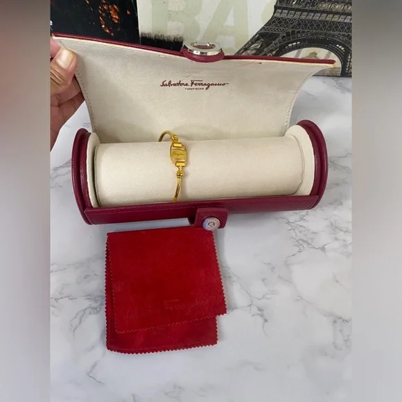 Authentic Feragamo Bangle Bracelet & Watch case